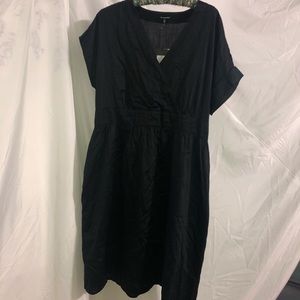 BLACK V Neck SUNDRESS with Pockets XL
